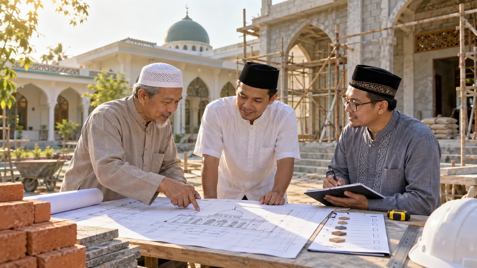 Ilustrasi perencanaan dukungan pembangunan masjid
