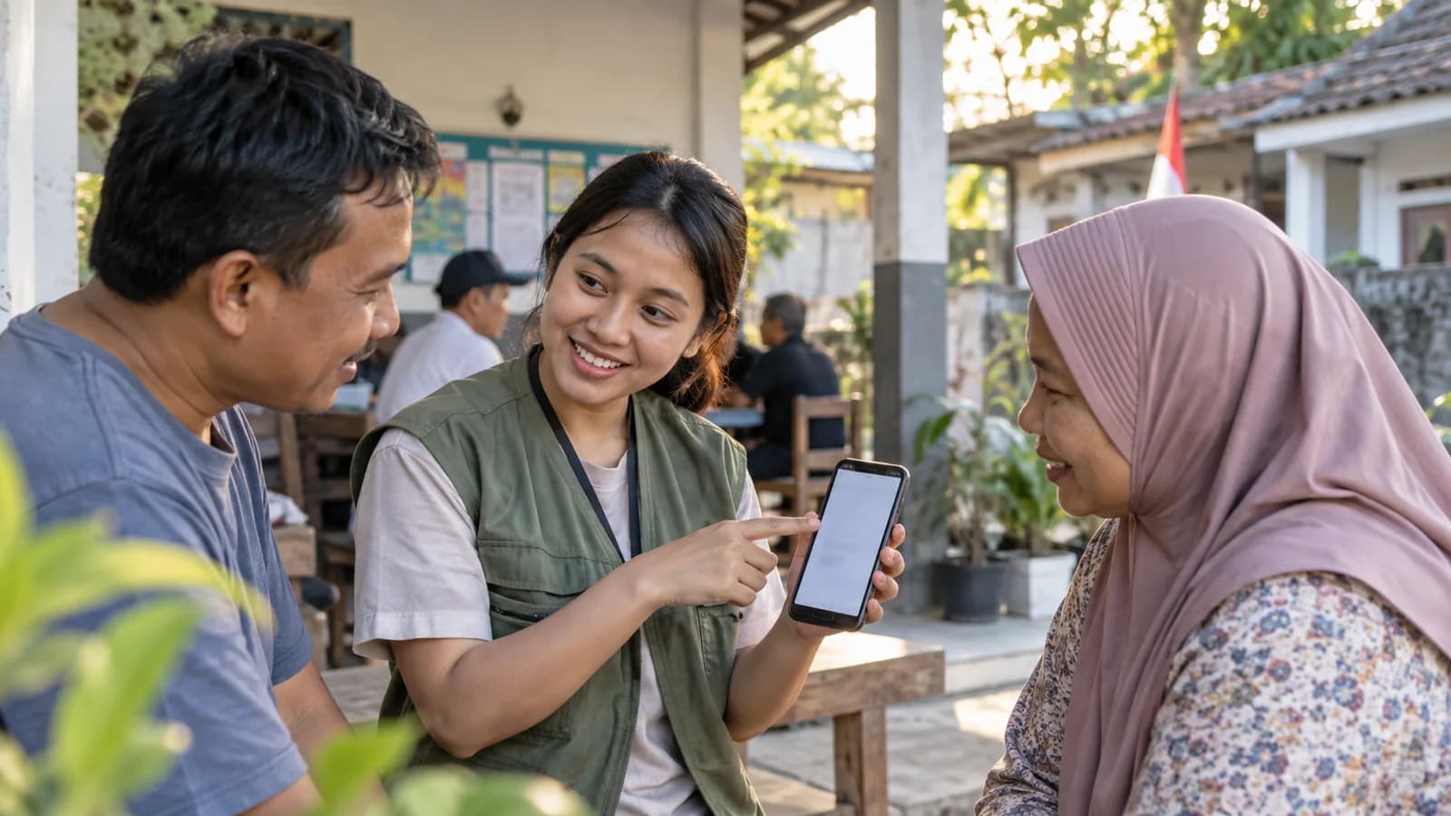 Ilustrasi berbagi tautan donasi melalui perangkat digital